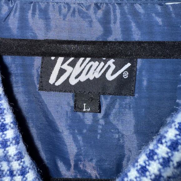 Vintage Casual Button Down Shirt, Plaid Button Front Mens Sz Large Blue White - Picture 5 of 6